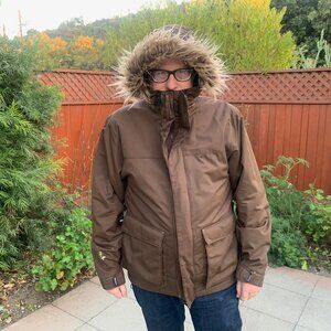 Billabong Mens M ski snowboarding jacket anorak faux fur lined heavy duty